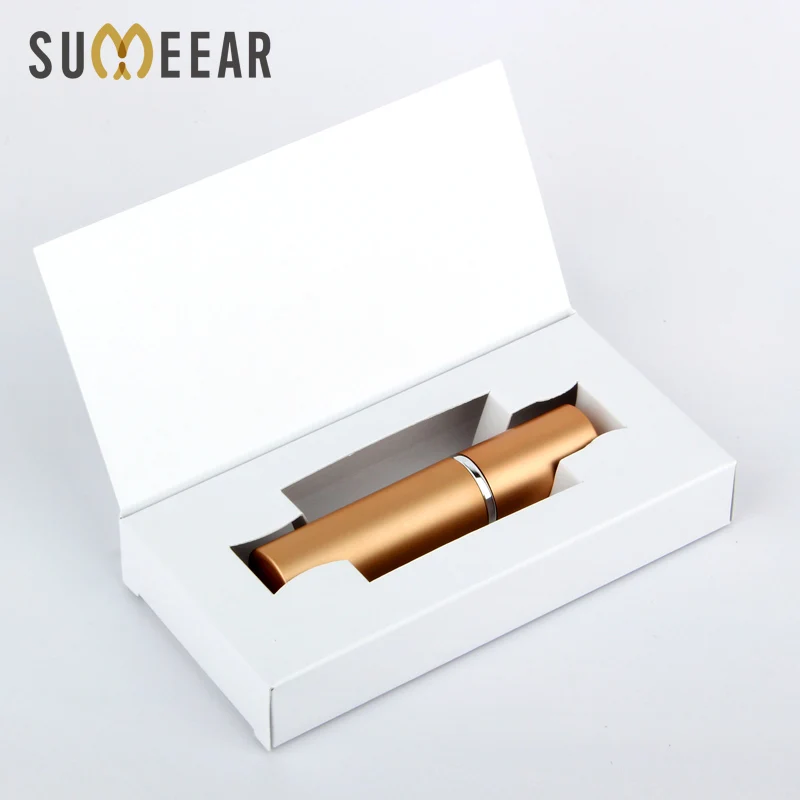 

7 Pieces/Lot 5ml Aluminum Perfume packaging Paper boxes Atomizer empty perfume bottle Customizable logo