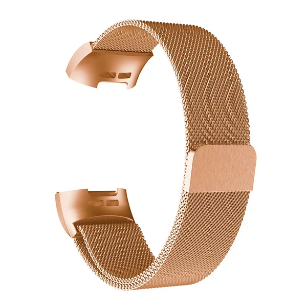Розовое золото Миланская петля для Fitbit Charge 3 ремешок браслет из нержавеющей стали металлический ремешок для часов Ремешок для fit bit charge3 магнитная пряжка - Цвет: Розовое золото
