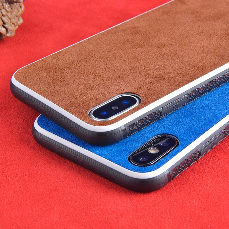 Итальянский тканевый чехол для iPhone X XS 11 Pro MAX, чехол для мобильного телефона с белой каймой, несколько цветов, флип-чехол с мехом, подходит для 6, 6s, 7, 8 Plus