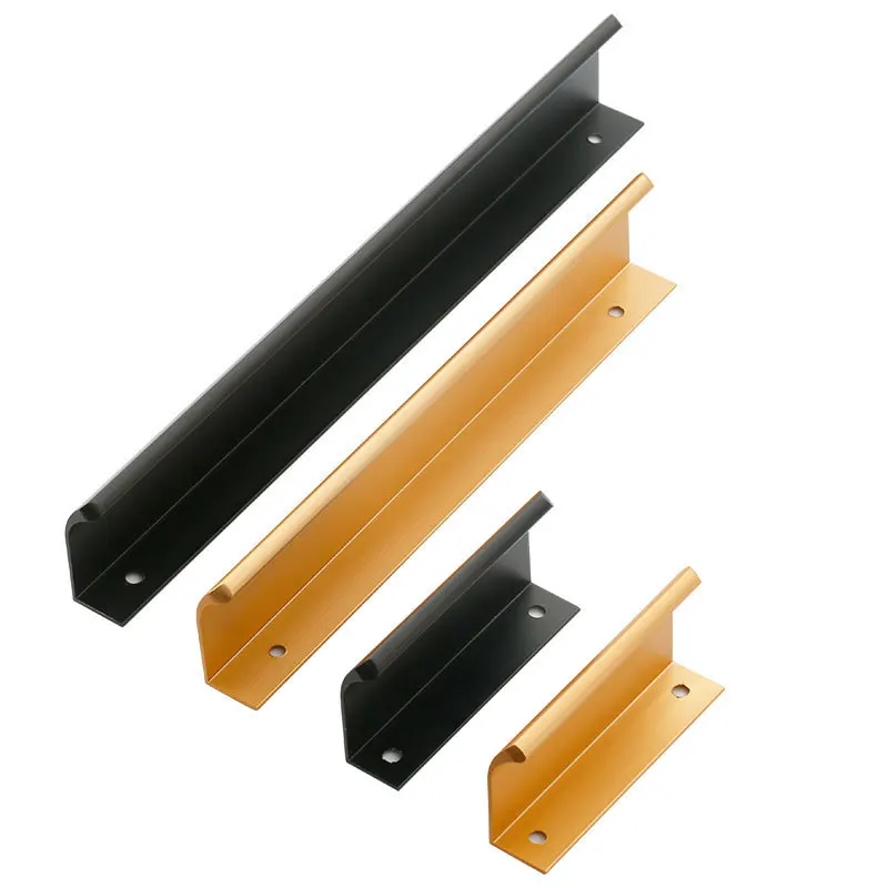 

Aluminum 64mm-1000mm Long Handles Black gold Hidden Cabinet door pull wardrobe Cupboard Drawer Knobs Furniture Hardware