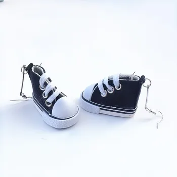 

4 Colors Classic Cute Canvas Shoes Earrings for Women Girls Exaggerated Personality Fashion Niche Earring Jewelry Party Gift