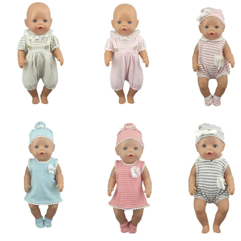 New Lovely Doll Jump Suits Fit For 43cm Baby Doll 17 Inch Reborn Baby Clothes for doll clothes barbie doll clothes doll clothes accessories
