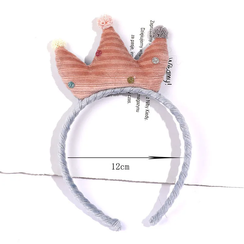 DUOJIAOYAN новая Корейская осенне-зимняя детская повязка для волос, головной убор, банты, корона, плюшевая головная повязка, Простые Модные аксессуары для волос для малышей