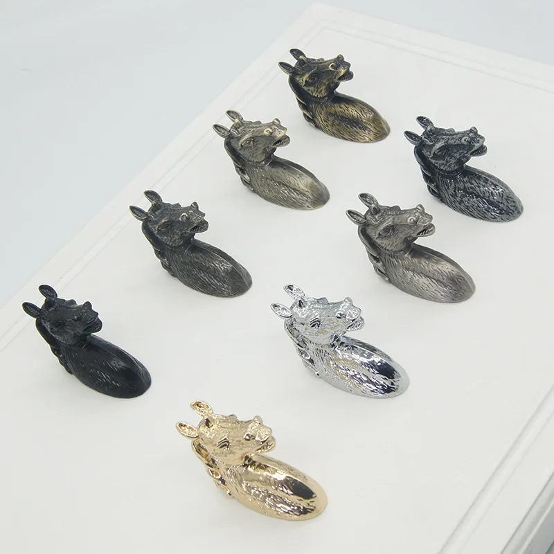 

Simple and creative European horse head animal shoe cabinet wardrobe drawer cabinet door handle cupboard handles
