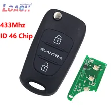 3 Button Remote car Key Fob 433MHz with ID46 Chip for Hyundai Elantra qcontrol car remote smart key 433mhz id46 chip suit for hyundai santa fe ix45 vehicle control alarm door lock