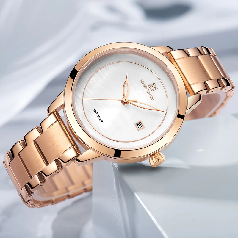 NAVIFORCE Watch Women Luxury Brand Simple Quartz Lady Waterproof Wristwatch Female Fashion Casual Watches Girl Clock