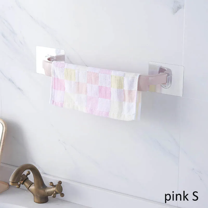 1 шт. Портативный перфоратор для пластика, настенный держатель для полотенец, держатель для полотенец, аксессуары для ванной комнаты - Цвет: pink S