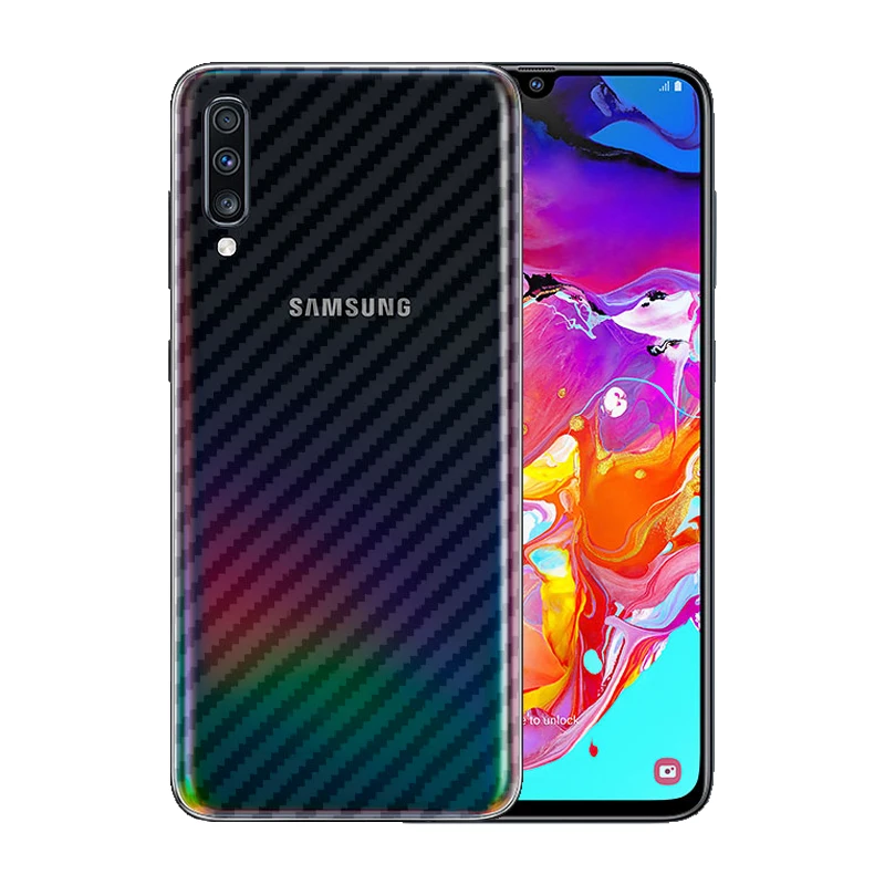 

3 Pcs/Lot UltraThin Slim Transparent Carbon Fiber Sticker for Samsung Galaxy A70 A70S 6.7" Anti-Scratch Protective Back Film