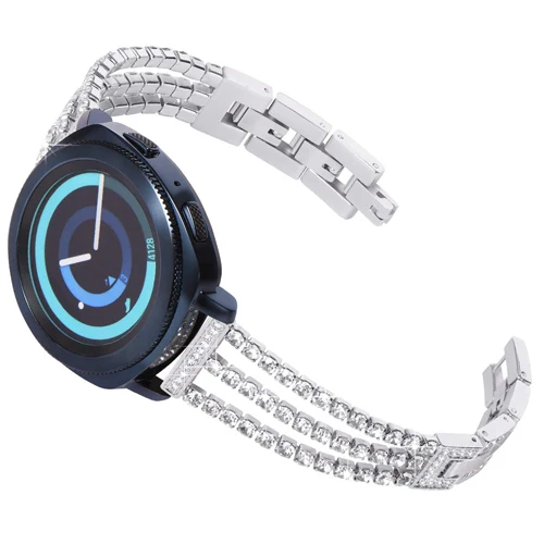 20 мм/22 мм бриллиантовый браслет ремешок для samsung galaxy active galaxy watch 46 мм 42 мм gear S3 Frontier S2 classic amazfit bip band - Цвет ремешка: silver