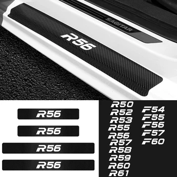 

4pc Car door Carbon Fiber threshold Sticker Sill Anti Scratch Decal For mini R50 R52 R53 R55 R56 R57 R58 R59 R60 R61 F54 F55 F56