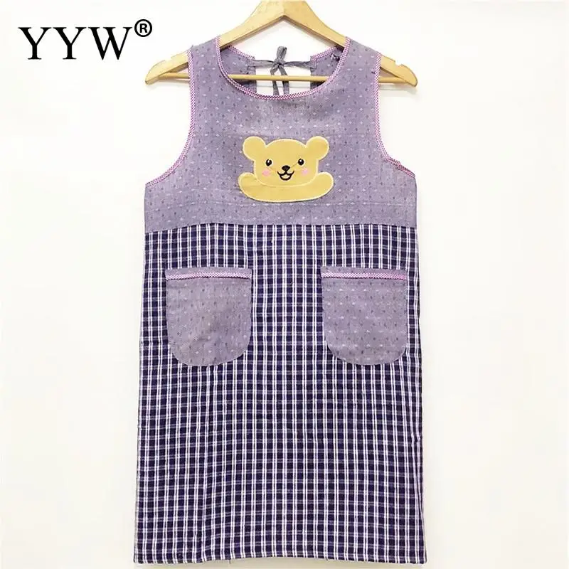 Cooking Apron Bib Kitchen Cooking Apron For Woman Pocket Cotton Apron Dress Washable Fartuch Kuchenny Delantal Cleaning Tools