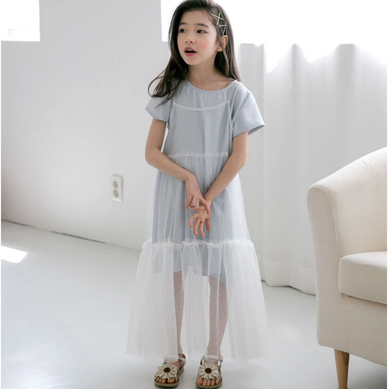 Новинка года; летние длинные футболки из хлопка; платье для девочек-подростков; Детские платья; прямые модные детские футболки; одежда