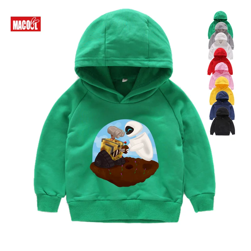 Wall-E Eve/забавные мужские толстовки с капюшоном с роботом из мультфильма мужские новые дышащие толстовки с капюшоном зимние толстовки с длинными рукавами, размеры От 2 до 8 лет, Детская футболка - Цвет: BaBy Hoodies