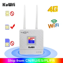 KuWfi 4G Sim Card Wifi Router CAT4 150Mbps Wireless CPE Router 4G LTE FDD/TDD Unlock Router With External Antennas WAN/LAN RJ45