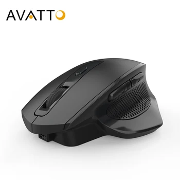 

AVATTO Rechargeable 2.4GHz Wireless Mouse with adjustable max 2400DPI, Vertical healthy Ergonomic Optical Mice for PC/ Laptop