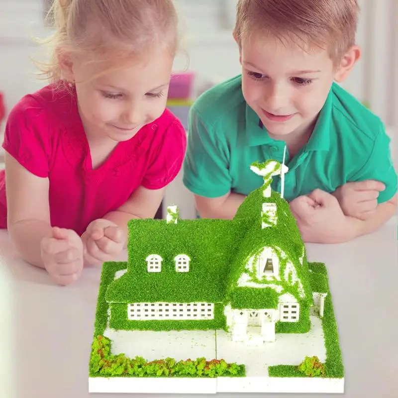 Лесной кукольный дом Миниатюрный DIY Собранный набор самоклеющиеся хижины установленный Дети Детские развивающие игрушки