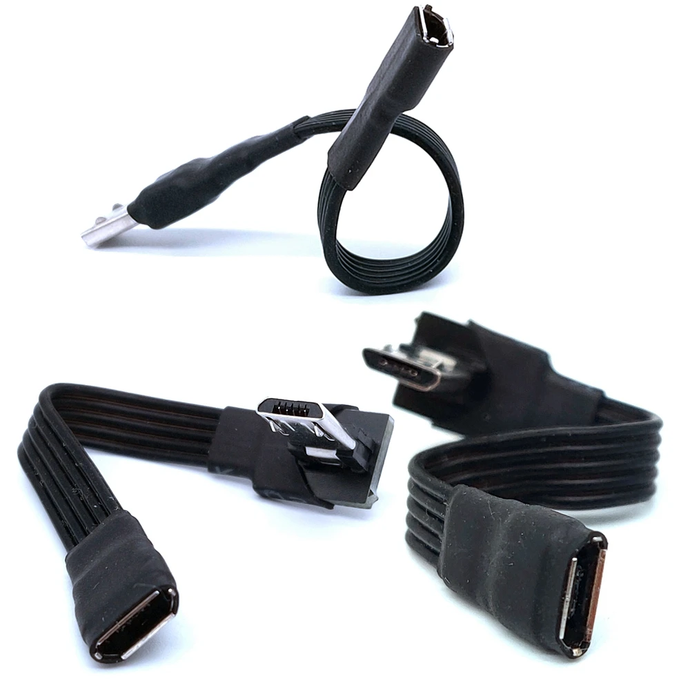 Micro Usb 3. 5pin 90 Graus para Cima para Baixo Esquerdo e Direito Ângulo Macho para Fêmea Cabo de Extensão Conector de Adaptador