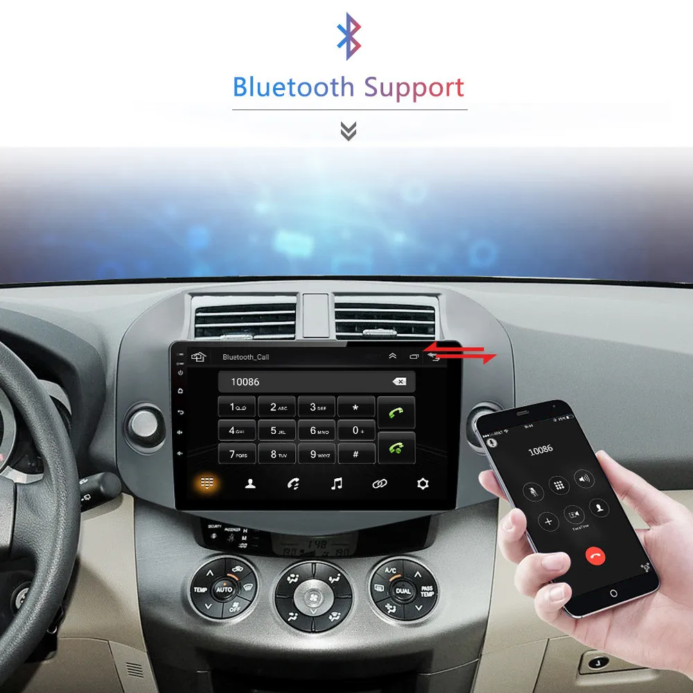 Top Android 9.1 2 din Car Radio GPS Navigation Player For Toyota RAV4 Rav 4 2007-2011 Car Audio Video Auto Stereo BT WIFI RDS 1