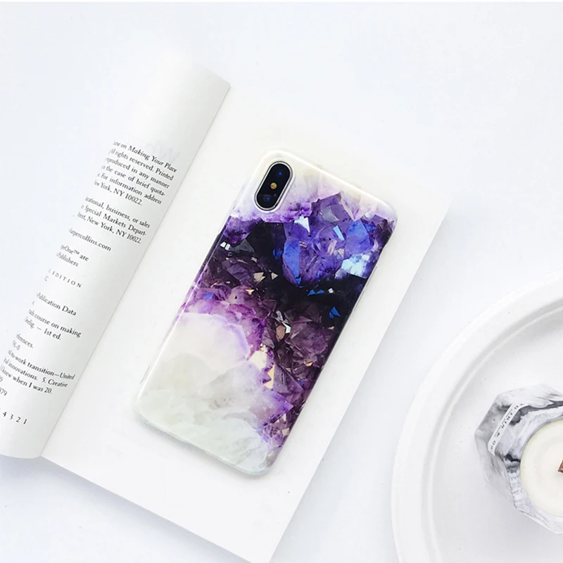 Чехол для телефона с текстурой оболочки s для iphone 11Pro Max Аметист чехол для iphone XS MAX XR X 6 6S 7 8 Plus задняя крышка милый забавный чехол