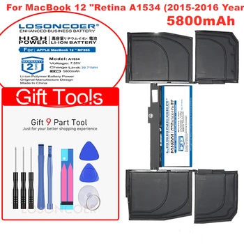 

5800mAh A1527 New Laptop battery For APPLE MacBook 12 " Retina A1534 2015-2016-2017 year MF855 MJY32 MK4M2 661-02267 613-01926-A