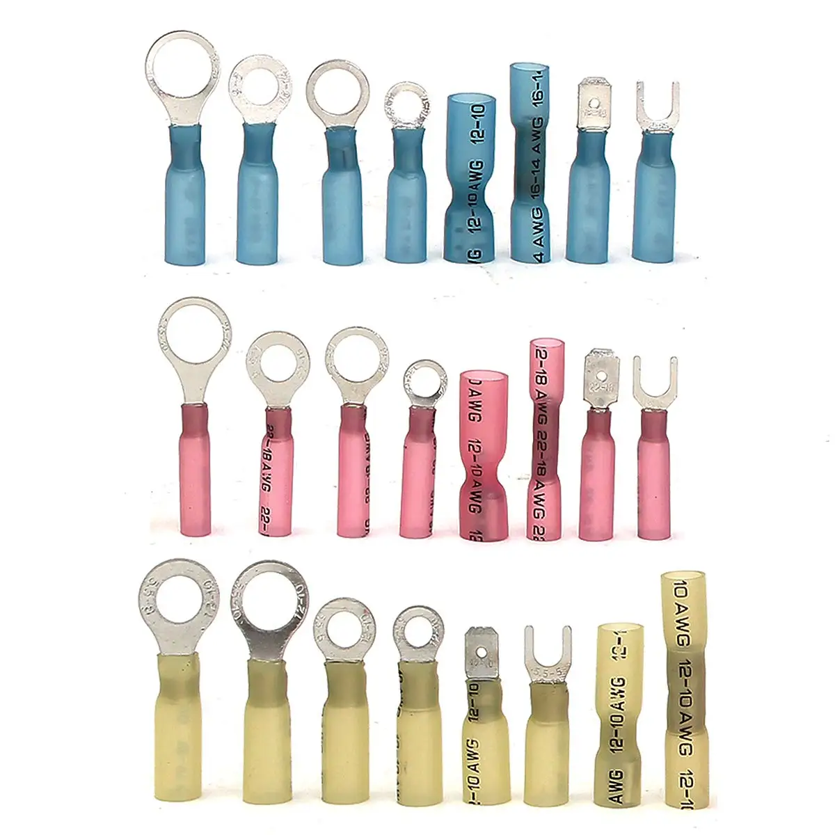 retrátil, conectores de crimpagem elétrica isolados à