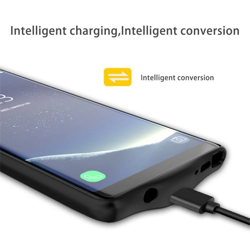 Портативный внешний аккумулятор для samsung Note 8, перезаряжаемый внешний зарядный чехол, ABS, TPU, 5500 мА/ч, большая емкость, запасная батарея для телефона