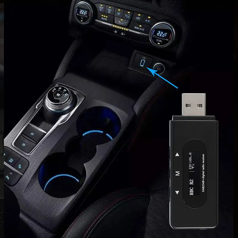 OLED дисплей Автомобильный DAB+ цифровое радио DAB/DAB+ Цифровое автомобильное радио fm-передатчик DAB адаптер Портативный антивыцветающий USB порт