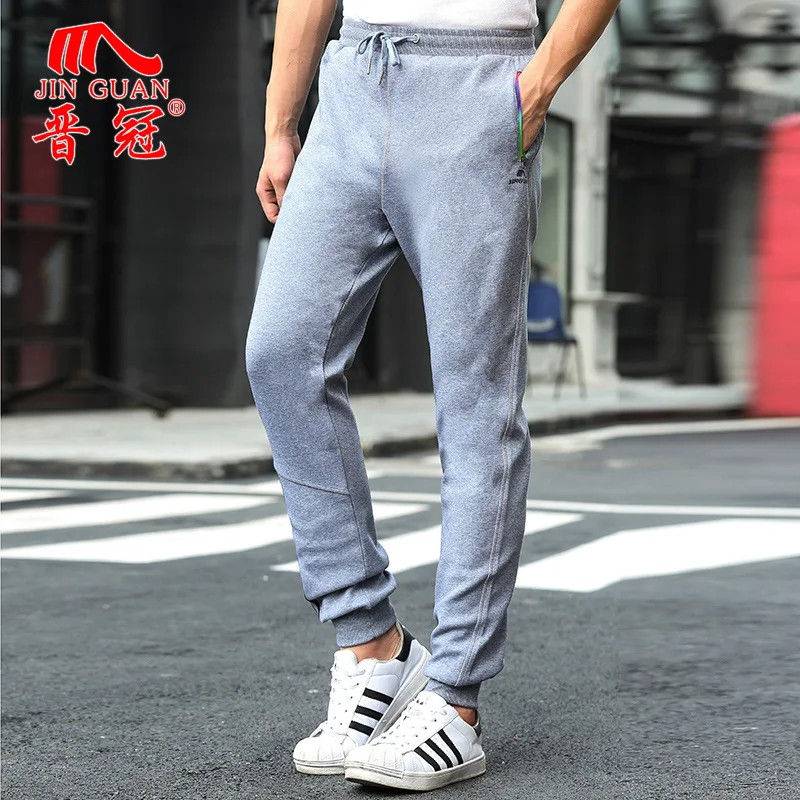 

Jin Crown Athletic Pants Autumn And Winter Plus-sized Men's Trousers Casual Sports Pants Loose Straight Closing Foot Sweatpants
