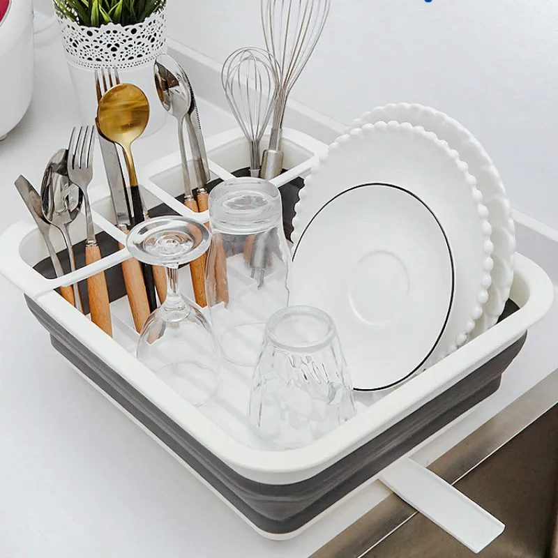 

Foldable Dish Rack Kitchen Storage Holder Drainer Bowl Tableware Plate Portable Drying Rack Shelf Dinnerware Organizer AP72615