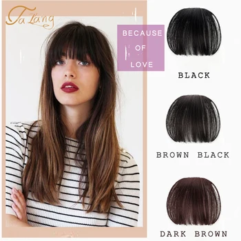 

TALANG pure color bangs hair extension synthetic wig natural black light brown dark brown black high temperature fiber