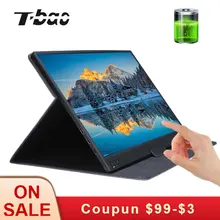 T-bao портативный монитор с сенсорным экраном 1920x1080 HD ips 15,6 дюймов дисплей монитор 8000 мАч перезаряжаемый аккумулятор с кожаным чехол