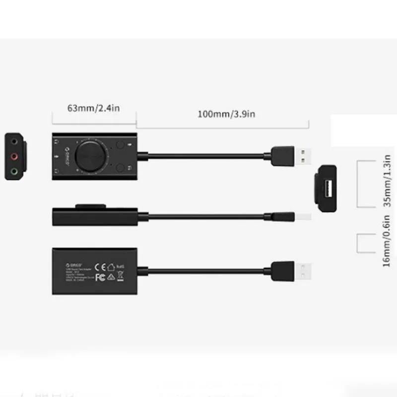 Orico USB внешняя звуковая карта Регулируемая громкость внешние наушники Бесплатный привод Независимая Звуковая карта для ноутбука рабочего стола