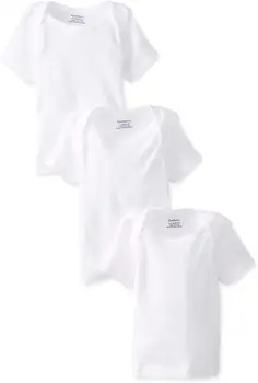 

2020 Girls' 3-Pack Short-Sleeve Slip-on Shirts Short Casual Cotton O-Neck