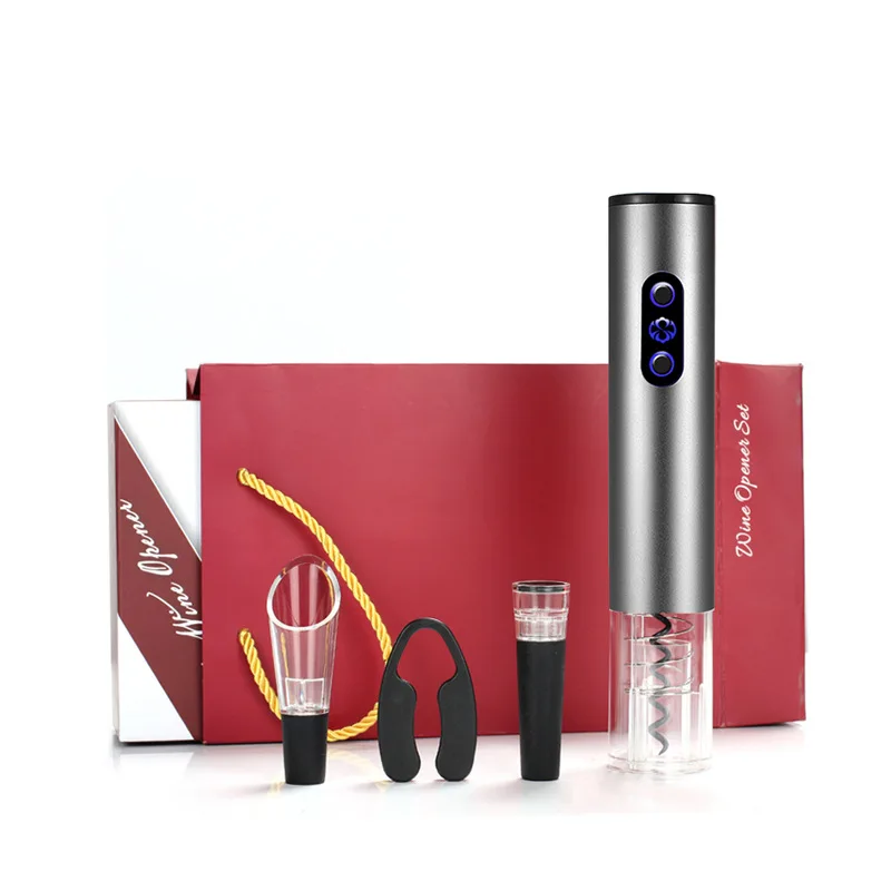 

Gift Box 4Pcs Electrical Automatic Wine Bottle Opener Kit with Foil Cutter Vacuum Stopper Wine pourer Bar Wine Accessories tools