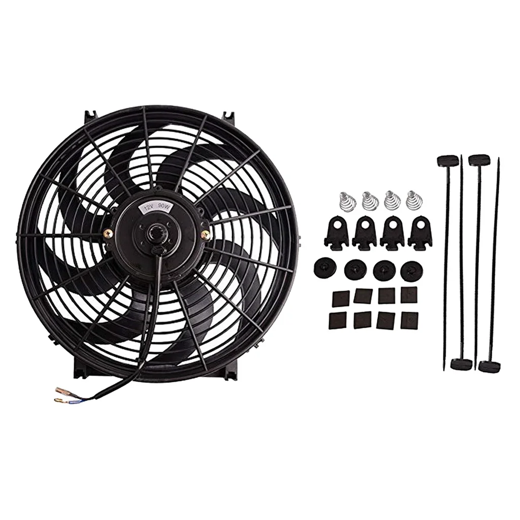 14" Universal Electric Car Radiator Engine Cooling Slim Fan Assembly
