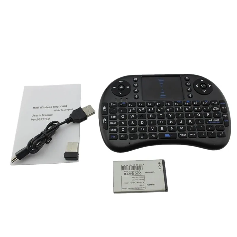 Мини Беспроводная 2,4G Портативная QWERTY клавиатура портативная игровая клавиатура с тачпадом для Smart tv Box/Raspberry Pi/HTPC