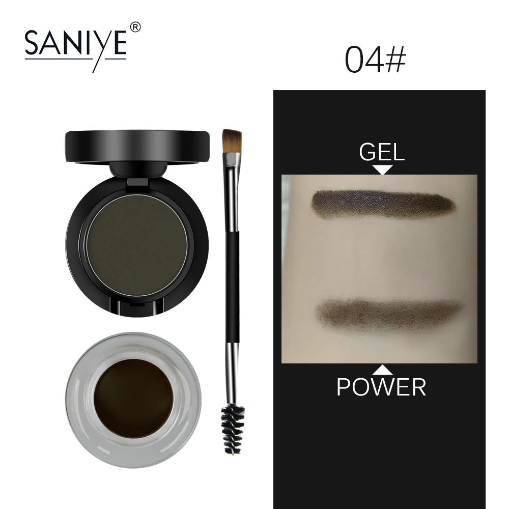 SANIYE 2 in1 Eyebrow Gel Waterproof Powder Eye Brow Gel Cream With Brush Eyebrow Enhancers Cosmetic Eye brow Tint Pomade SANIYE 2 in1 Eyebrow Gel Waterproof Powder Eye Brow Gel Cream With Brush Eyebrow Enhancers Cosmetic Eye brow Tint Pomade