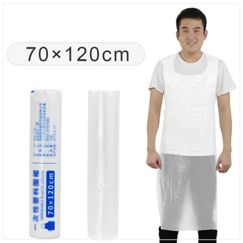 

100pcs Kitchen Disposable Plastic Aprons Waterproof Painting Apron Sleeveless Plastic Aprons Kitchenware White/Pink Men Women