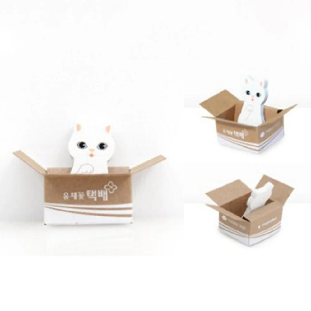 3D Kawaii Cat Dog Box милые наклейки из мультфильмов корейские канцелярские принадлежности Липкие заметки офисные школьные принадлежности Post It memo pad скрапбук e20