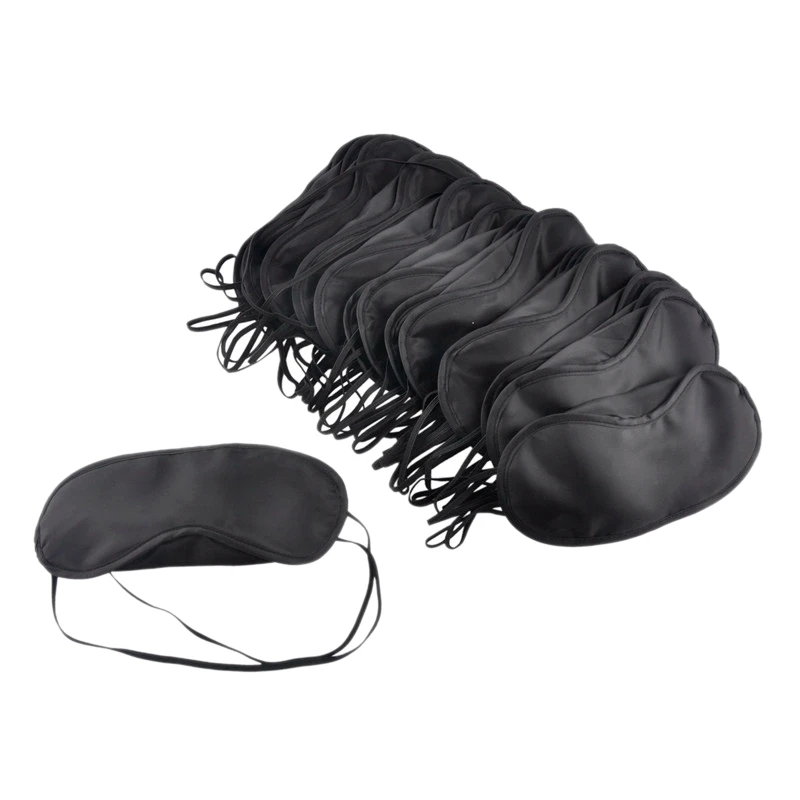 100 Pcs/Lot Gift Travel Sleeping Eye Mask Black Shade Blindfold Eye Patch Night
