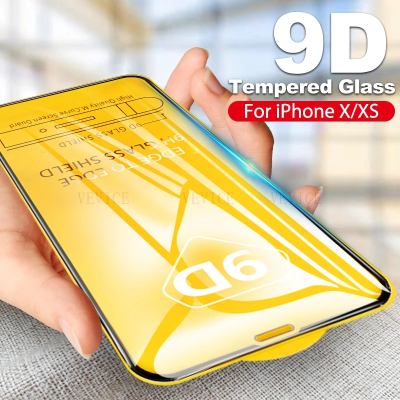 

9D Full Cover Tempered Glass For iPhone XR 6 6s Premium Screen Protector For iPhone x 11 Pro XS Max 7 8 Plus Protection Film New