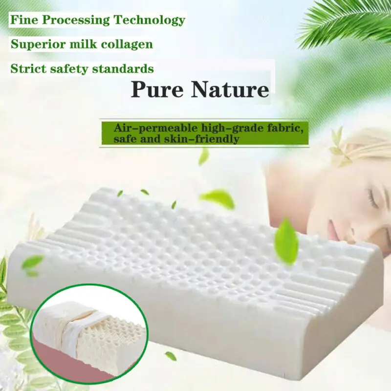 New Massaging Natural Thailand Ventilated Latex Foam Pillow Removable