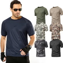 Мужская Военная армейская футболка, Мужская быстросохнущая верхняя одежда для охоты, Мужская футболка, футболки с коротким рукавом, походная тактическая рубашка для кемпинга