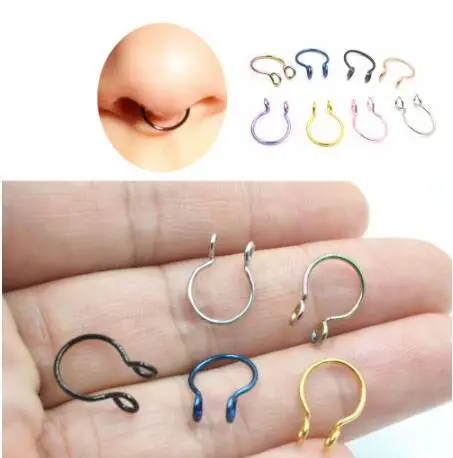 Unisex U Shaped Fake Nose Ring Hoop Septum Rings Stainless Steel Nose Piercing Fake Piercing Oreja Pircing Jewelry-0