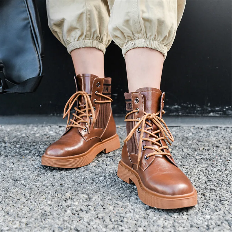 FEDONAS New Popular Women Genuine Leather Ankle Boots Autumn Winter Female Casual Riding Boots Basic Chunky Heels Shoes Woman