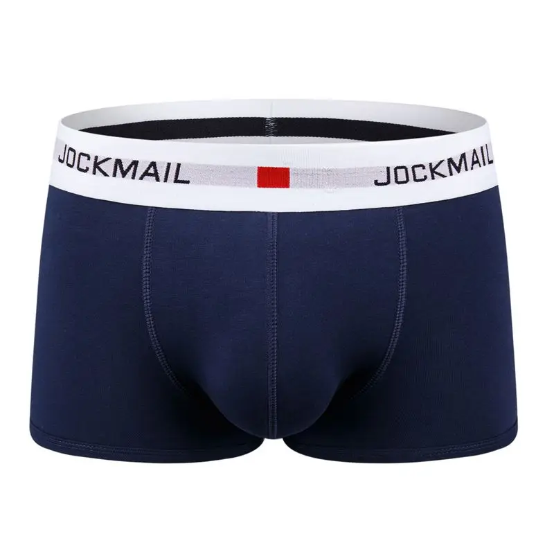 Jockmail New Sexy Underwear Men Boxer Brand Hot Men Underwear Breathable Low Waist Cotton Mens Penis Boxers Calzoncillo Hombre cotton boxers Boxers