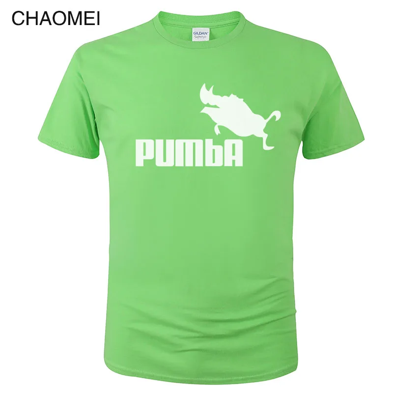 Хлопковая забавная футболка, милые футболки, Homme Pumba, футболка для мужчин и женщин, топы с короткими рукавами, крутая летняя модная футболка с принтом, C91