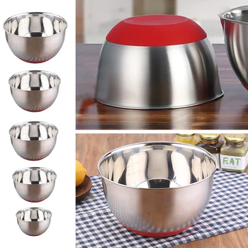 

Non-Slip Stainless Steel Nesting Mixing Bowls for Salad Cooking Utensil