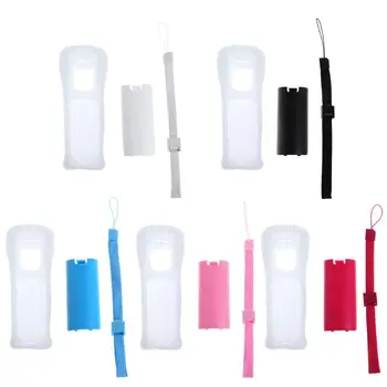

1 Set Protective Silicone Cover Case Battery Back Door Shell Hand Strap Kit Replacement for Nintendo WII Remote Controller