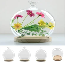 Шарообразная прозрачная стеклянная крышка микро Ландшафтный Террариум контейнер ваза Фея садовый декор Клош купольная банка с рисунком цветов дисплей стенд